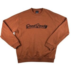 Good Good Golf Sweatshirt Mens XL Orange Fleece Pullover Crewneck Logo Graphic